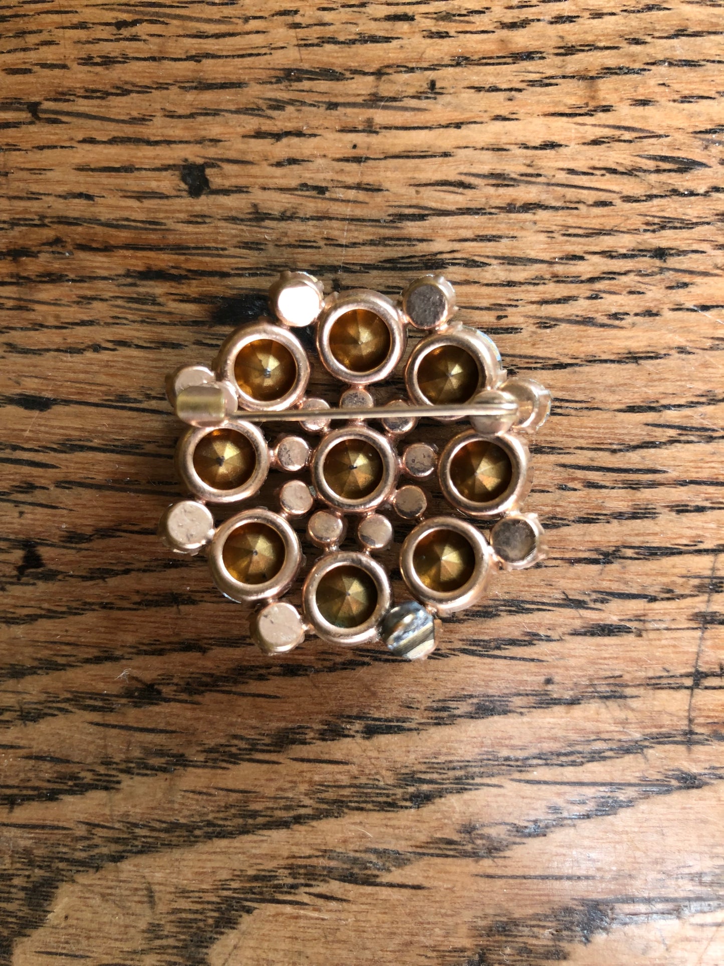 Circular diamanté brooch