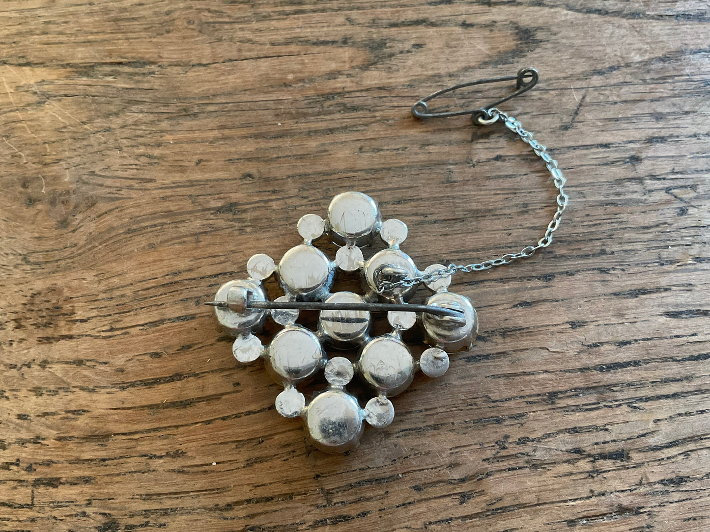 Square diamanté brooch