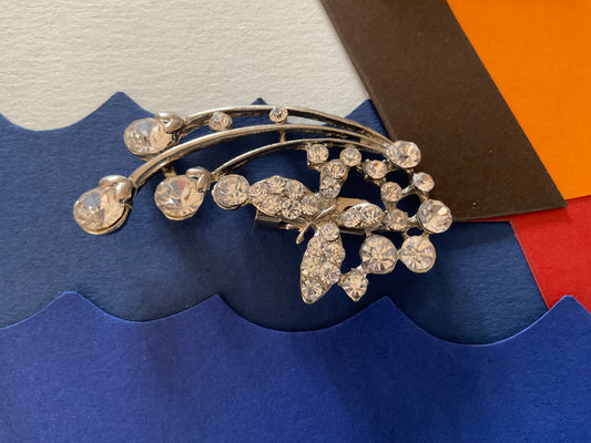Diamanté butterfly brooch