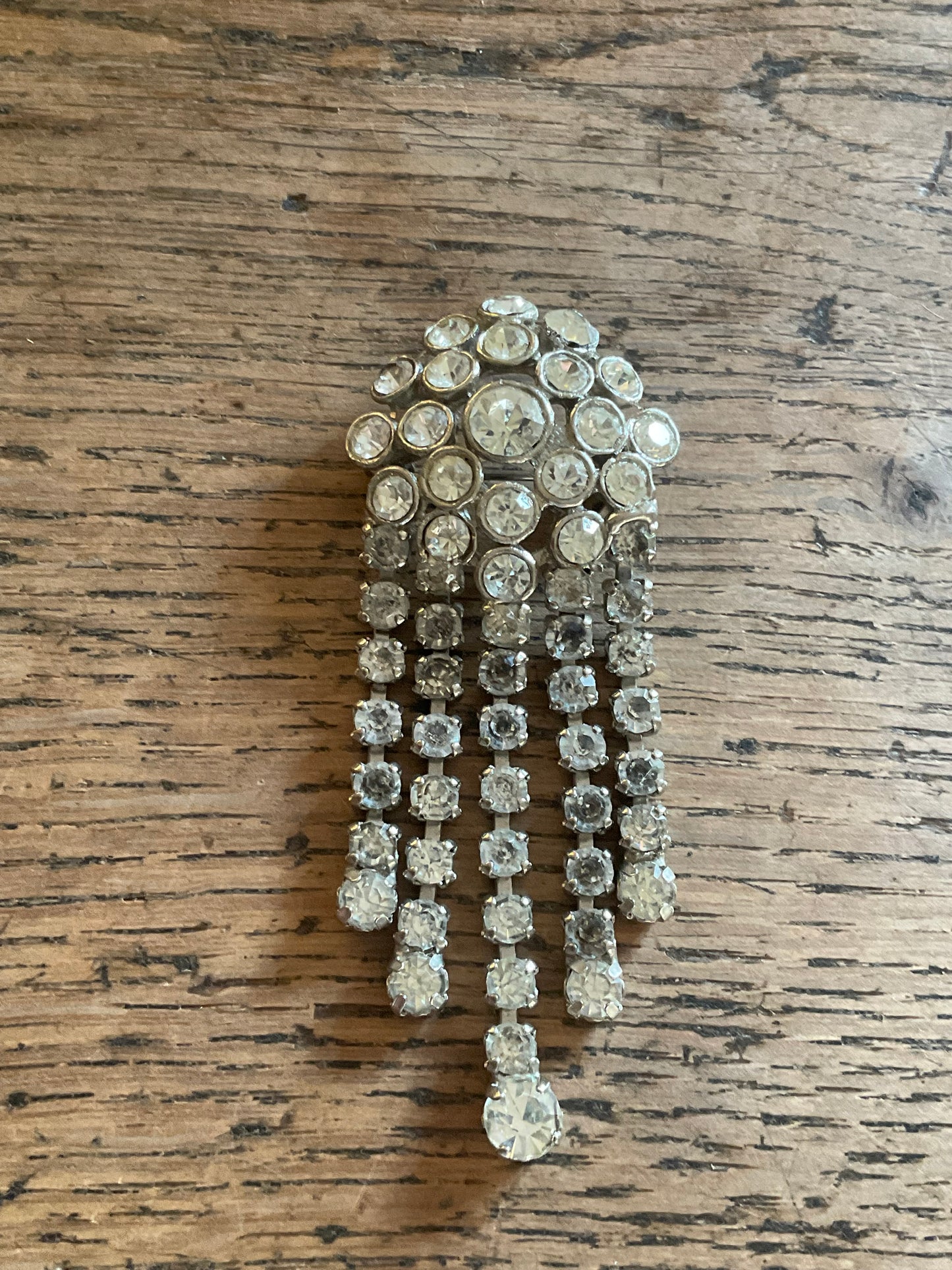 Diamanté waterfall brooch