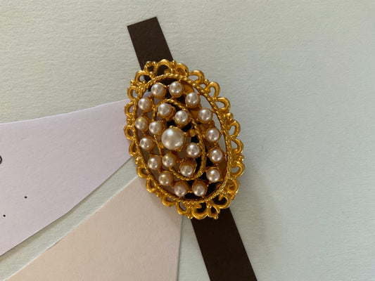 Victorian style faux pearl brooch